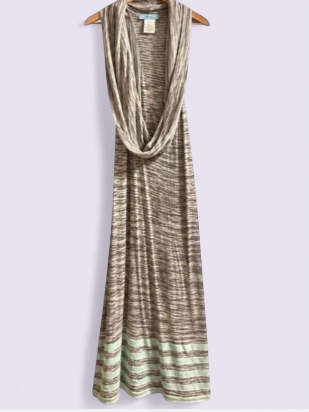 GUESS by Marciano Pastel Space Dye Cowl Neck Sleeveless Sweater Mini Dress Large